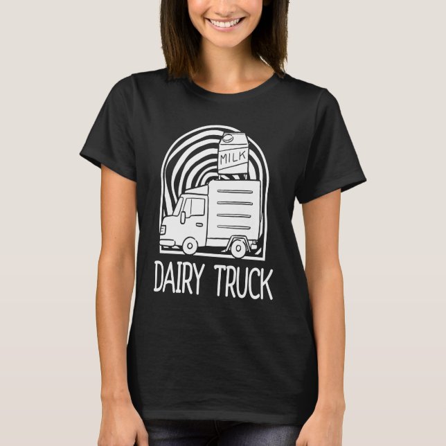 Milk Dairy Cow  Farmer Farm Farming Milk Truck T Shirt (Framsida)