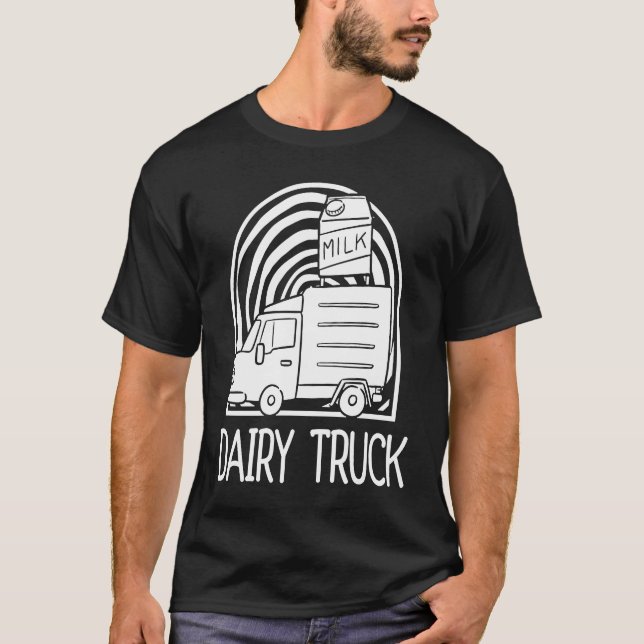 Milk Dairy Cow  Farmer Farm Farming Milk Truck T Shirt (Framsida)