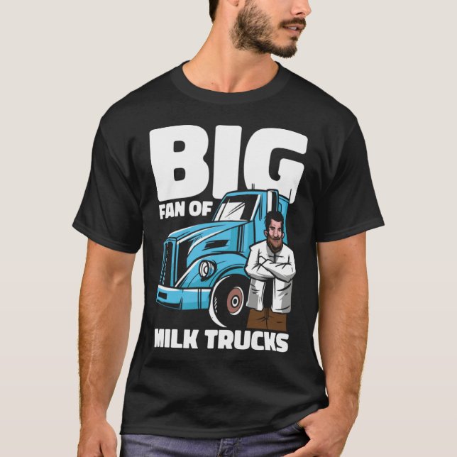 Milk Farm Dairy  Cow Farming Farmer Milk Truck T Shirt (Framsida)