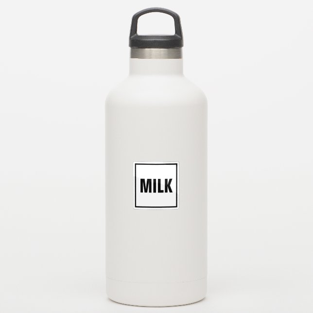 “MILK” Label Sticker – Minimalist design Klistermärken (Vattenflaska)