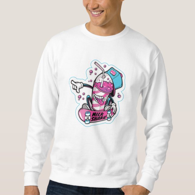 Milk Shake Skateboard Lång Ärmad Tröja (Framsida)