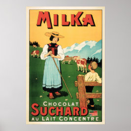MILKA CHOCOLAT SUCHARD Swiss Mjölk Chocolate Adver Poster