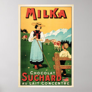 MILKA CHOCOLAT SUCHARD Swiss Mjölk Chocolate Adver Poster