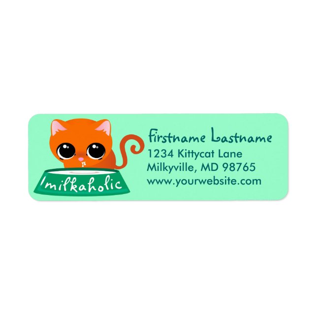 Milkahok Orange Kattunge Returadress Etikett (Framsidan)