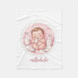 Milkaholic Baby Print | Cute Nursery Funny Art Fleecefilt