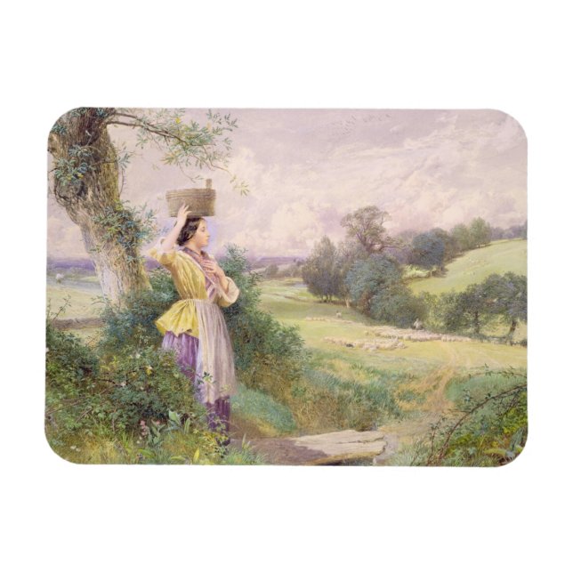 Milkmaid, 1860 (w/c på papper) magnet (Horisontell)