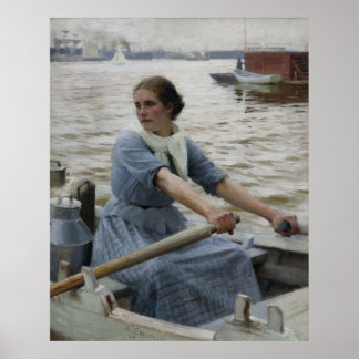 Milkmaid, 1889 av Albert Edelfilt Poster