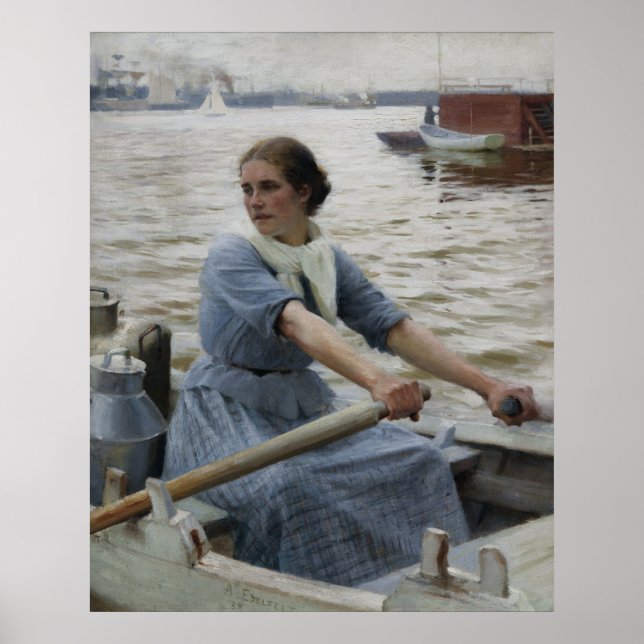 Milkmaid, 1889 av Albert Edelfilt Poster (Framsidan)