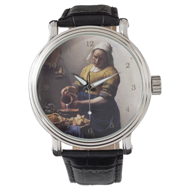 Milkmaid av Johannes Vermeer Armbandsur (Framsida)