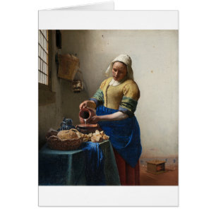 Milkmaid av Johannes Vermeer Hälsningskort