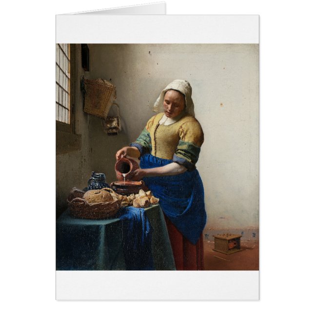 Milkmaid av Johannes Vermeer Hälsningskort (Framsidan)