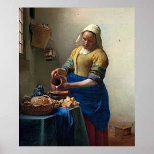 Milkmaid av Johannes Vermeer Poster