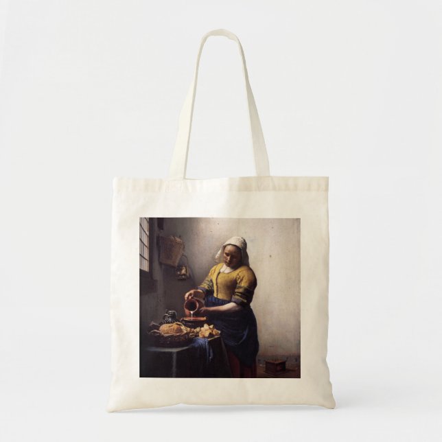 Milkmaid av Johannes Vermeer Tygkasse (Framsidan)