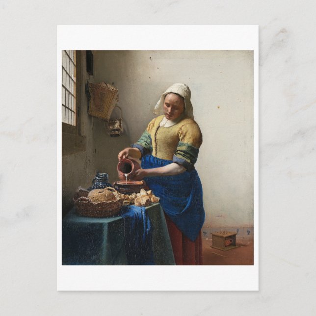 Milkmaid av Johannes Vermeer Vykort (Framsida)