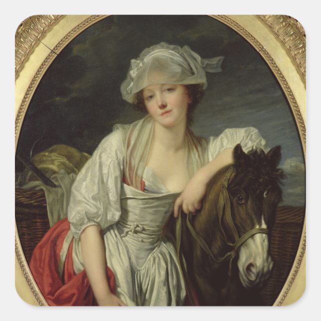 Milkmaid Fyrkantigt Klistermärke (Framsida)