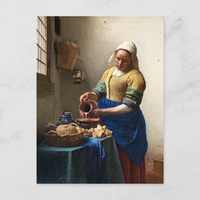 Milkmaid, Jan Vermeer Vykort (Framsida)