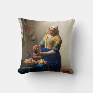 Milkmaid Kitchen Maid av Johannes Vermeer Kudde