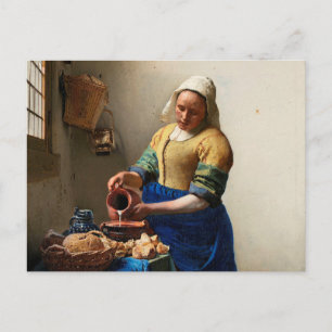 Milkmaid Kitchen Maid av Johannes Vermeer Vykort