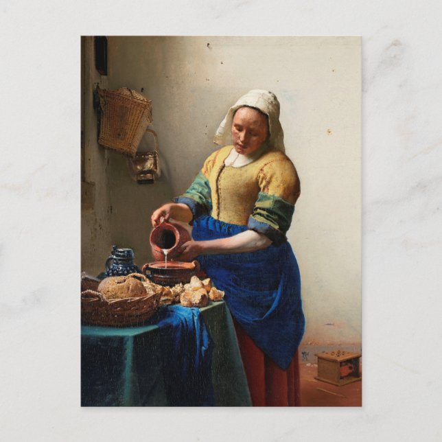Milkmaid Kitchen Maid av Johannes Vermeer Vykort (Framsida)