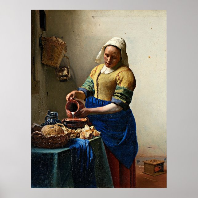 Milkmaid, populär målning, poster (Framsidan)