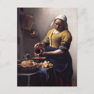 Milkmaid utförligt av Johannes Vermeer Vykort