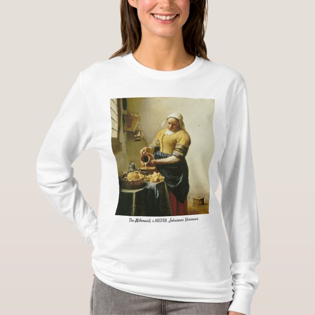 "Milkmaid Vermeer - Women's T-shirt" T Shirt (Framsida)