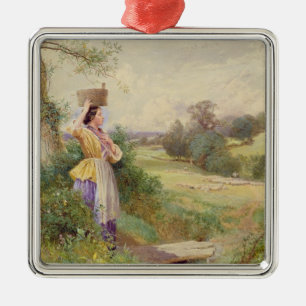 Milkmaiden, 1860 julgransprydnad metall