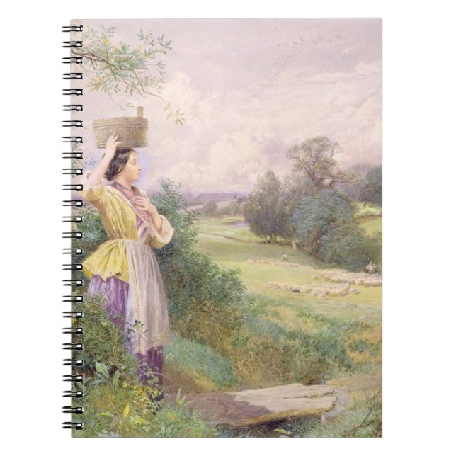 Milkmaiden, 1860 (w/c på papper) anteckningsbok (Framsidan)
