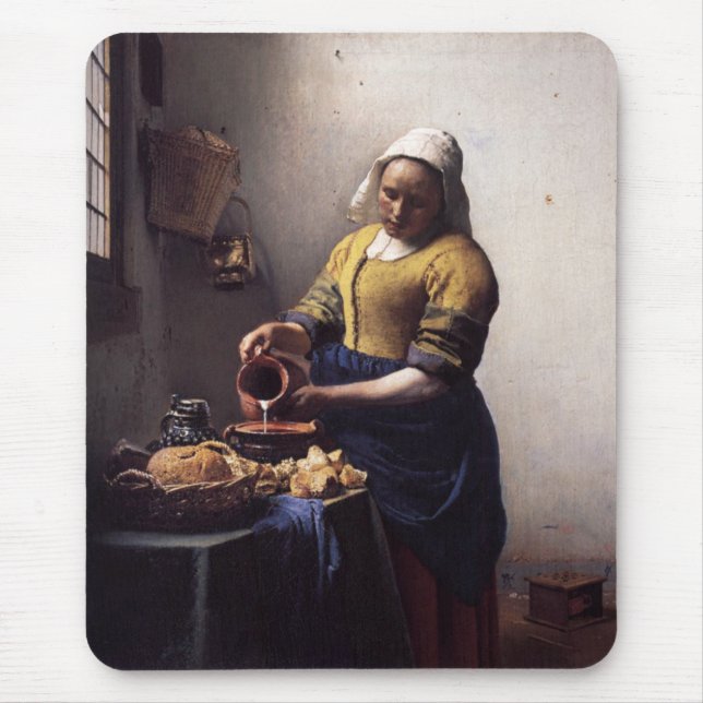 Milkmaiden av Johannes Vermeer Musmatta (Framsidan)