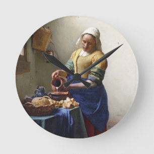 Milkmaiden, c.1658-60 (olja på kanfas) rund klocka