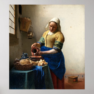 Milkmaiden, Jan Vermeer Poster