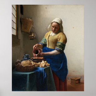 Milkmaiden vid Vermeer - affisch