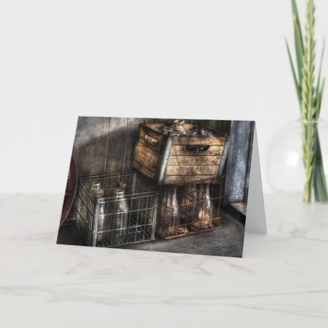 Milkman - Flaskor i Boxes Helgkort (Framsida)