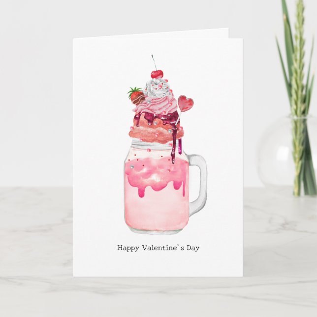 Milkshake Alla hjärtans dag Jag älskar dig Mejeris Kort (Framsida)