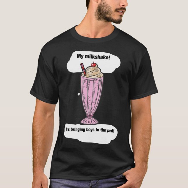 Milkshake attraherar pojkarna Sticker T Shirt (Framsida)