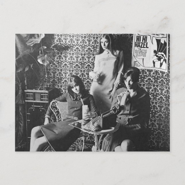 Milkshake girls Vintage Card Vykort (Framsida)