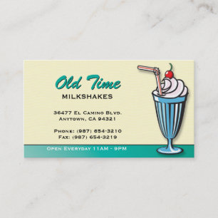 Milkshake/glass shoppar visitkorten visitkort