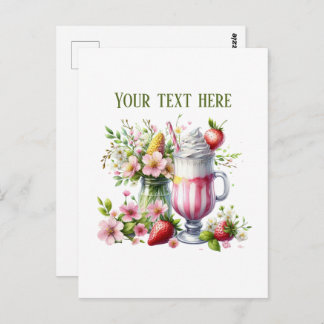 Milkshake ice cream add message business name vykort