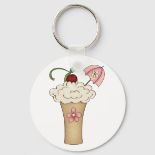 Milkshake med ett paraply Keychain Nyckelring