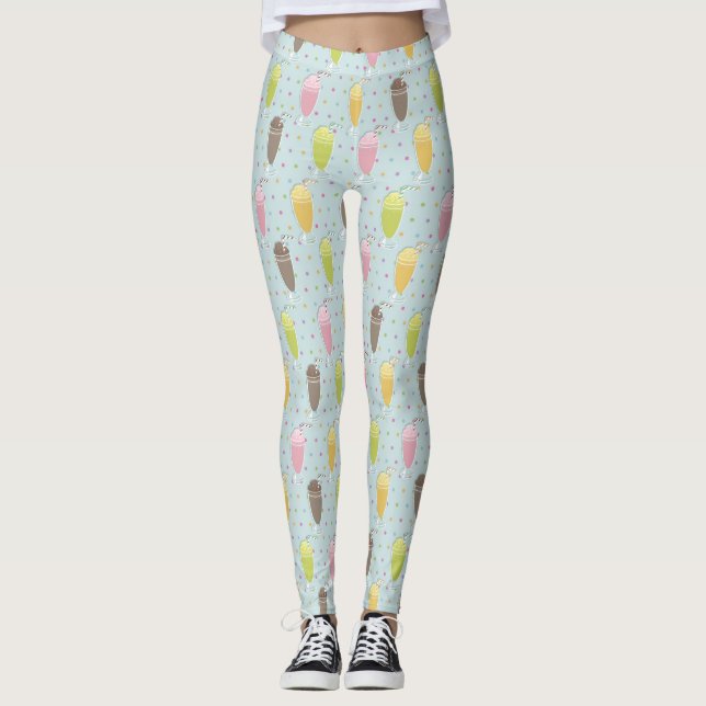 Milkshakemönster Leggings (Framsida)