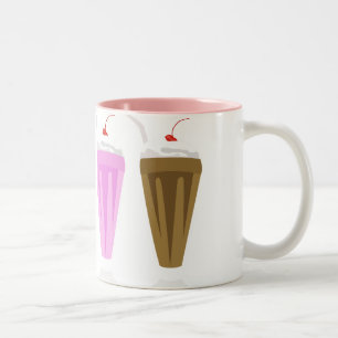 Milkshakemugg - Choc & sugrör Två-Tonad Mugg