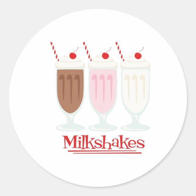 Milkshakes Runt Klistermärke (Framsida)