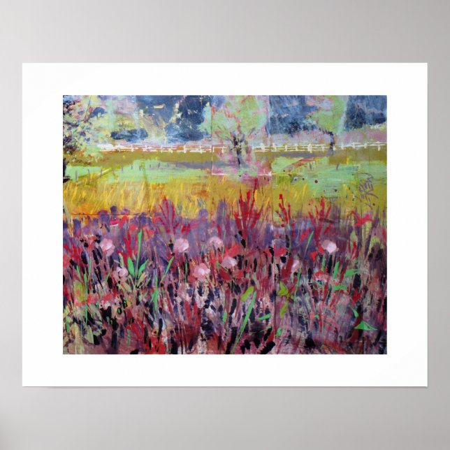 Milkweed äng målning / konstnär Larry Lerew Poster (Framsidan)