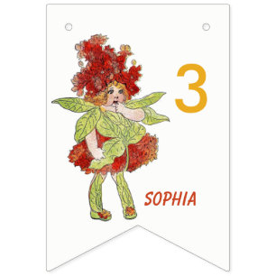 Milkweed Cute Flower Child Blommigt Funny Girl Vimplar