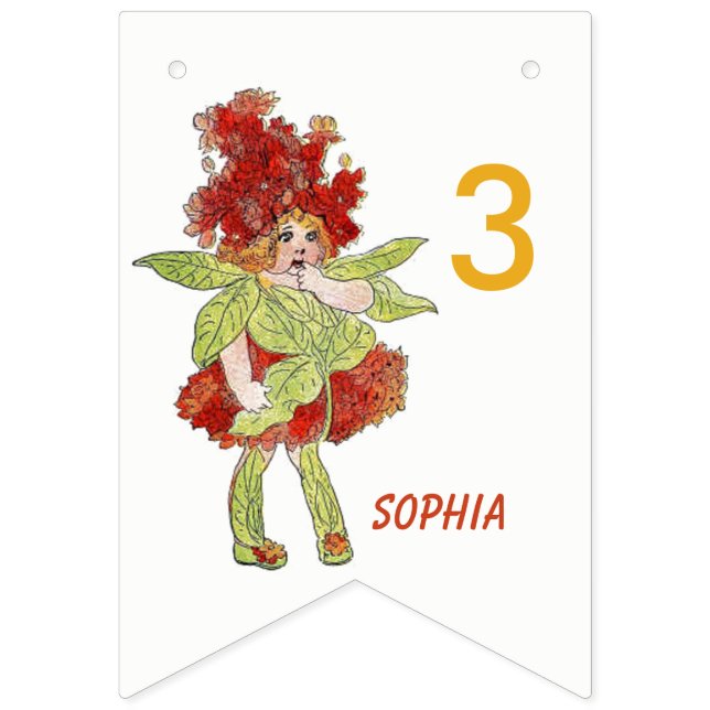 Milkweed Cute Flower Child Blommigt Funny Girl Vimplar (Första flaggan)