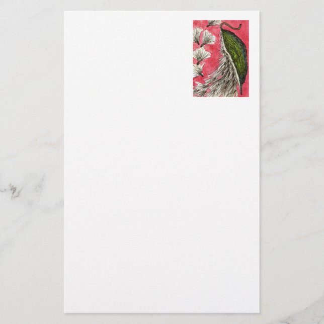 "Milkweed Pod" Blommigt Stationery Brevpapper (Framsida)