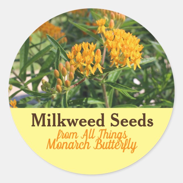 Milkweed Runt Klistermärke (Framsida)