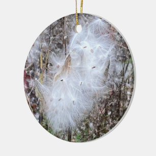Milkweed Seeds och Silke Julgransprydnad Keramik
