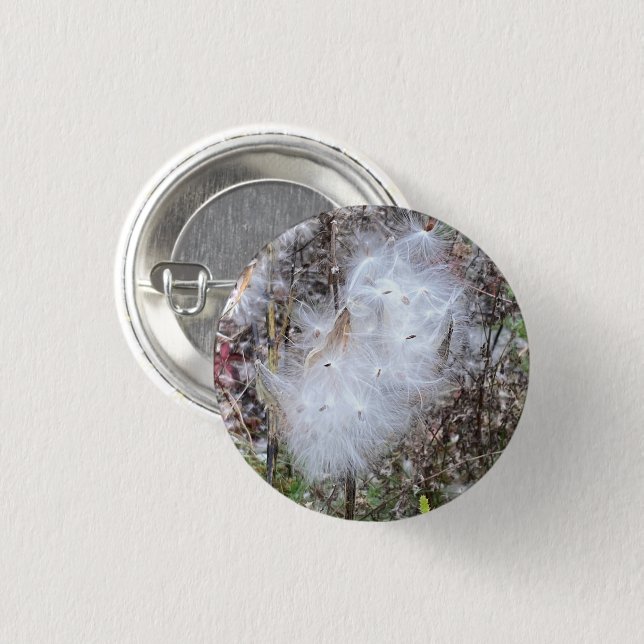 Milkweed Seeds och Silke Knapp (Framsida & baksida)