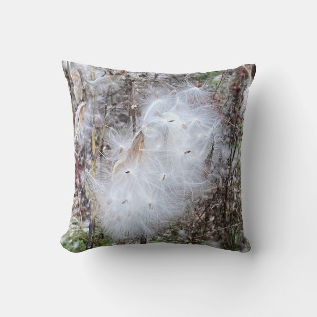 Milkweed Seeds och Silke Kudde (Framsida)